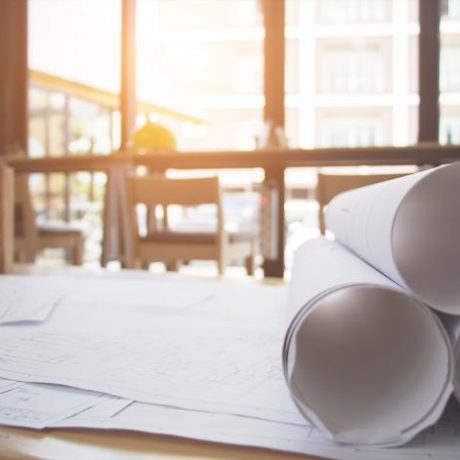 Architectural blueprints and construction plans